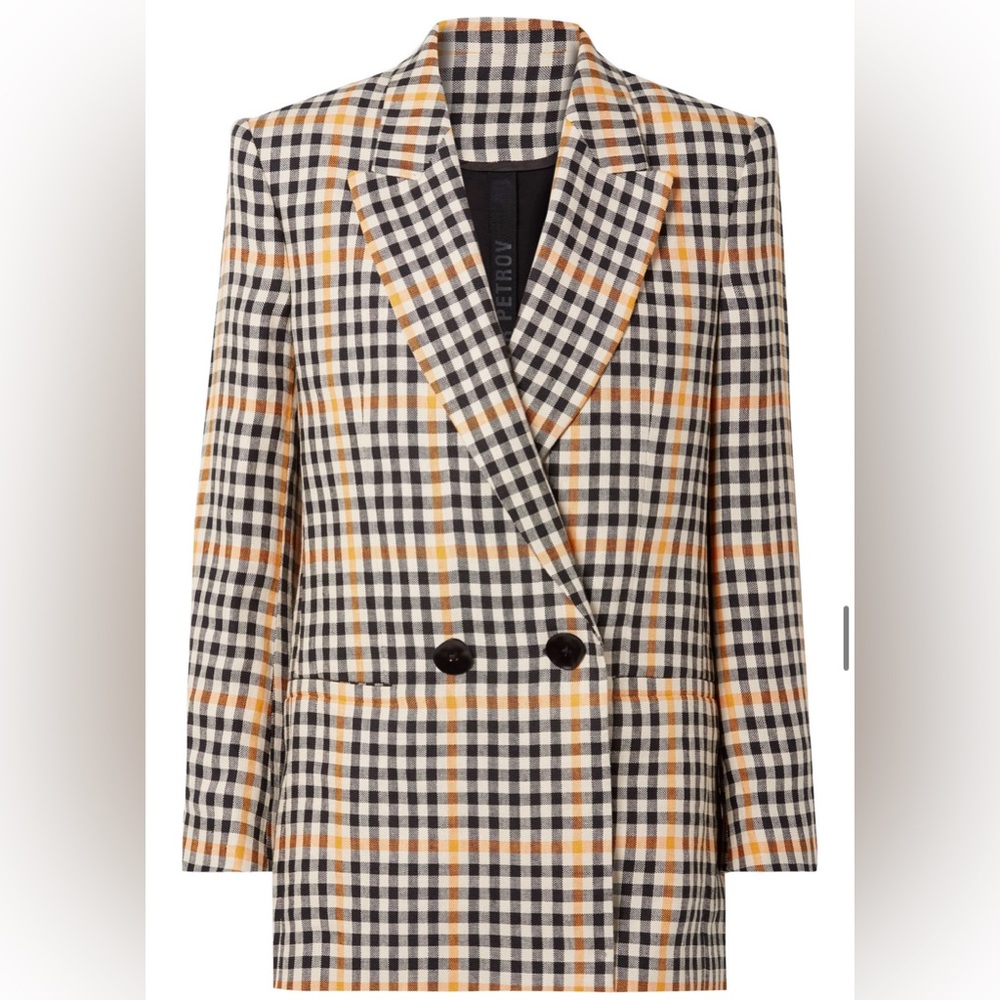 Petar Petrov Jina Checked Linen Blazer